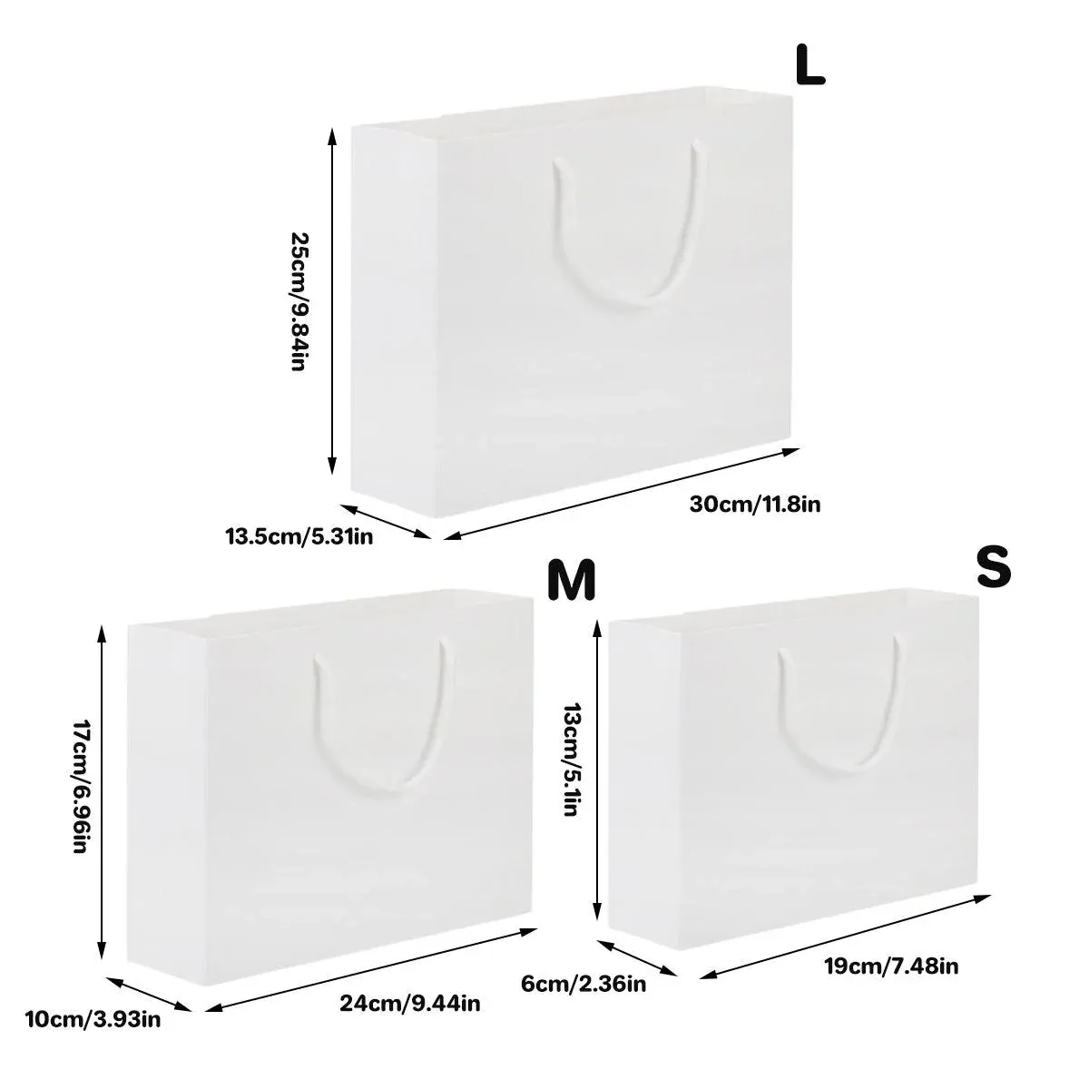 50PCS Kraft Paper Gift Bags Custom Blank Shopping Handbags for Garment Packaging - 13x19x6cm โ image 4