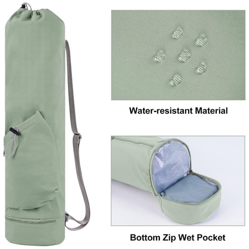 Pink Durable Yoga Mat Carry Bag - Multi-Functional Fitness Backpack with Wet Pocket(Mugs are filming props, not included) β image 5