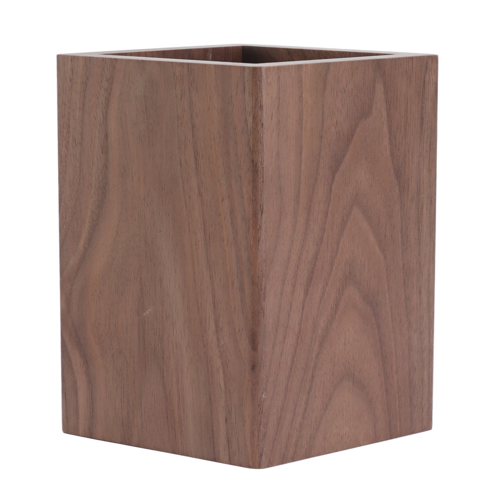 Cooking Utensil Container Smoothing Stable Large Capacity Simple Wooden Pen Holder for Kitchen Family Office Squared(4.3x3.1x3.1in) — image 4