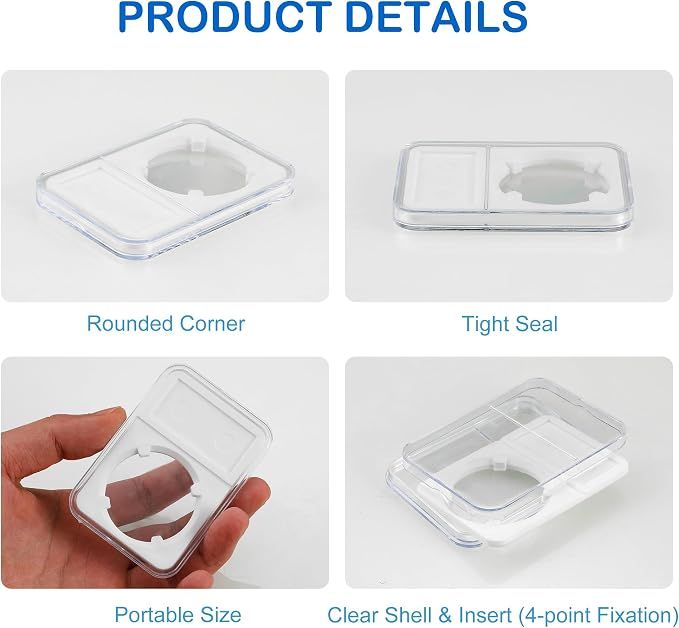 10-Pack Coin Slab Display Holder, Storage Case for Morgan, Peace, IKE Silver 38mm Dollar Coin, Organize Your Coin Collection with Clear Acrylic Cases โ image 4