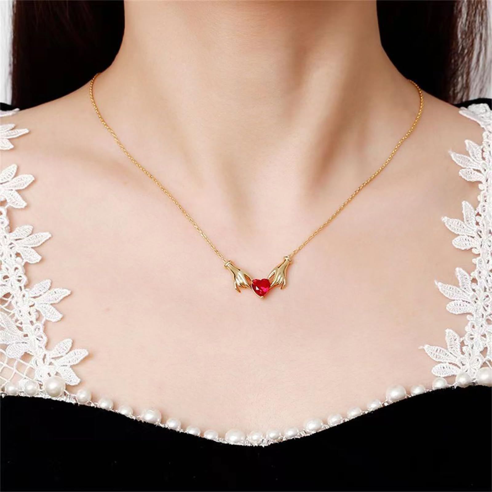 Hand necklace love pendant with Adjustable Chain Necklace, Hand Pendant Necklace for Women Hand Necklace Good Luck — image 4