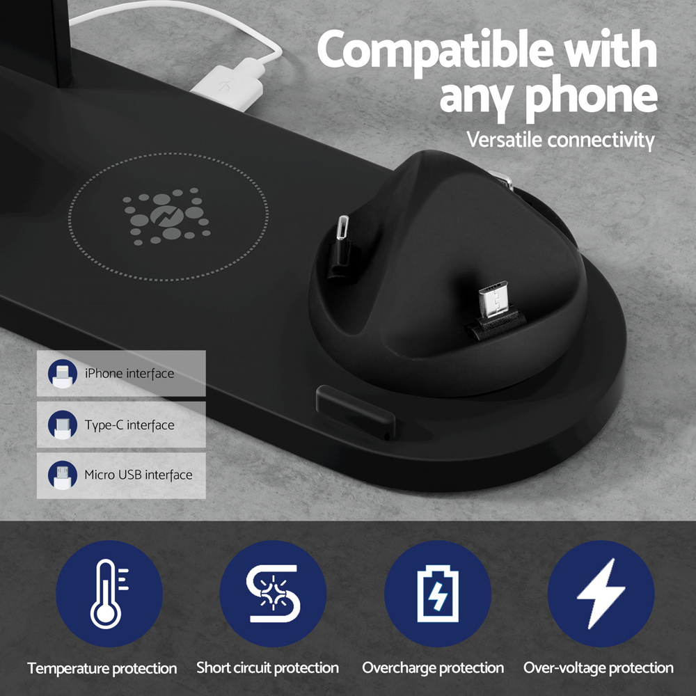 Devanti 4 in 1 Wireless Charger Multi-function Station for Phone Airpod iWatch 15W โ image 5