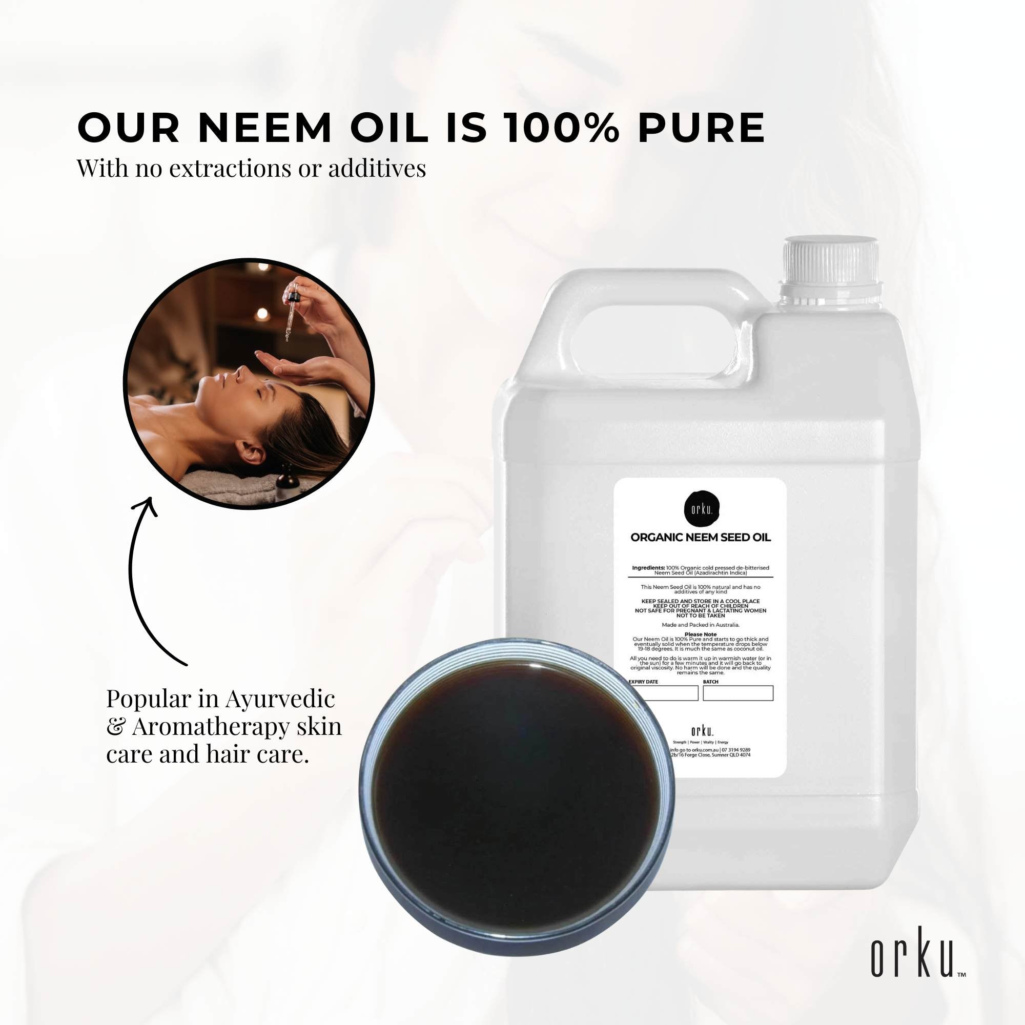 Orku 5L Organic Neem Seed Oil - Debitterised Cold Pressed Azadirachtin Indica — image 4