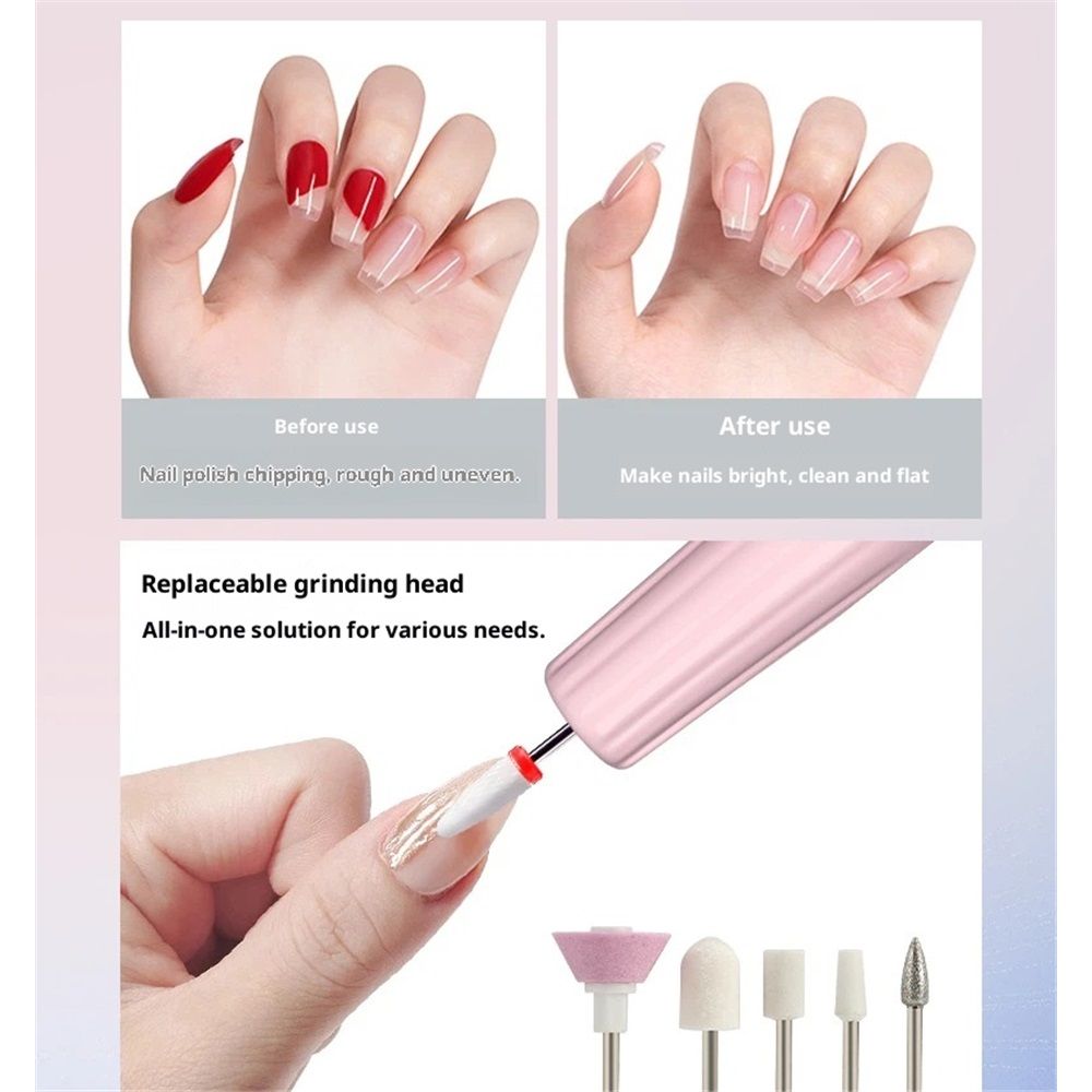 Electric Nail Filer, Professional Nail Drill Kit, Portable File for Acrylic Nails,Cordless Nail File Electric Manicure Pedicure Tools with Drill Bits for Home — image 4