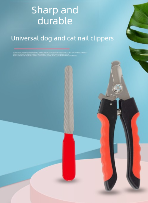 Pet Nail Clippers & File Set for Small Dogs Cats Stainless Steel Claw Trimmer with Safety Guard Non-Slip Handle Grooming Tool Black & Blue — image 2