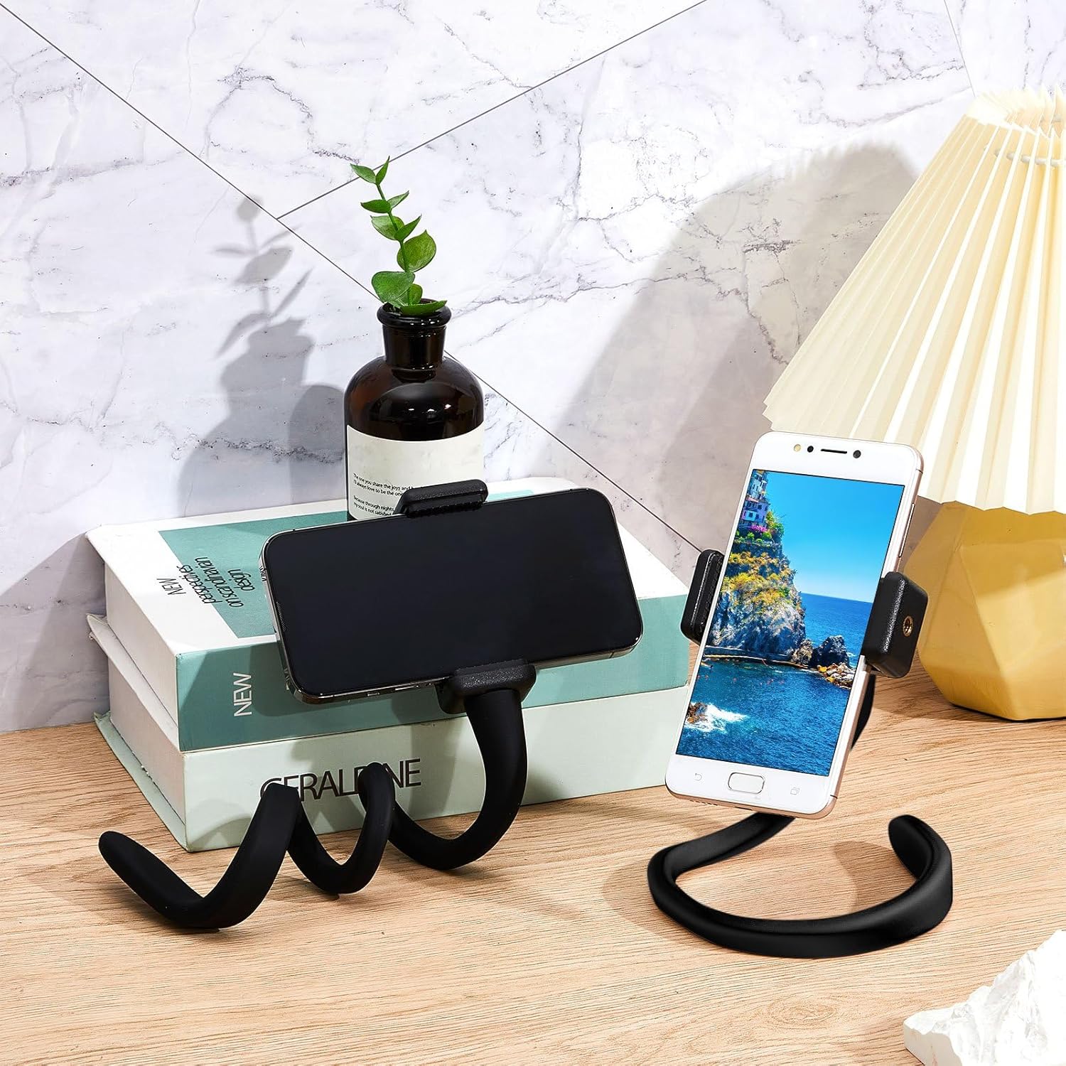 Amylove 2 Pcs Stroller Phone Holder Portable Cell Phone Holder Stand Universal Stroller Accessories for Parent Baby Toddler Cellphone Clamp with Non Slip โ image 6