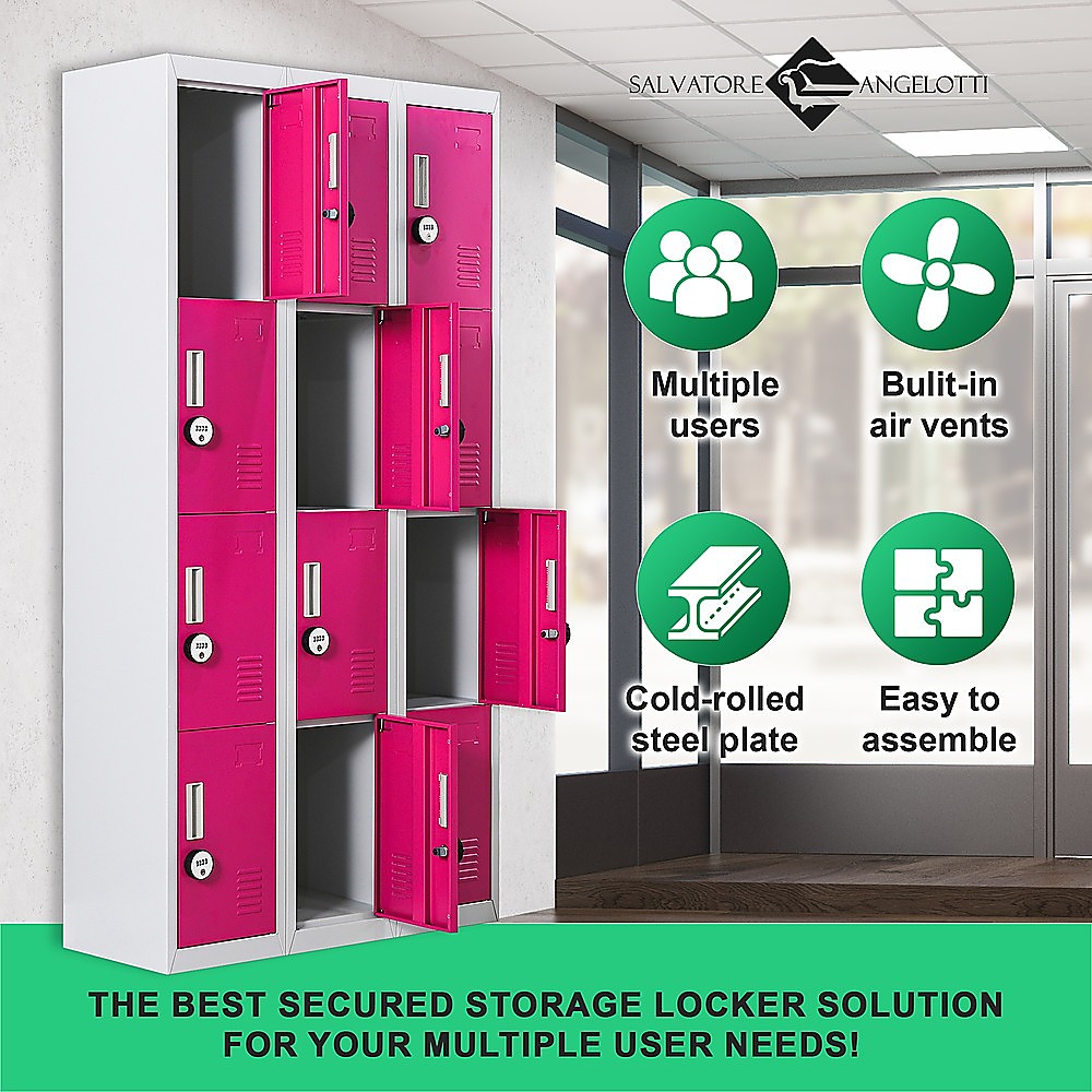 12-Door Locker for Office Gym Shed School Home Storage - 4-Digit Combination Lock โ image 5