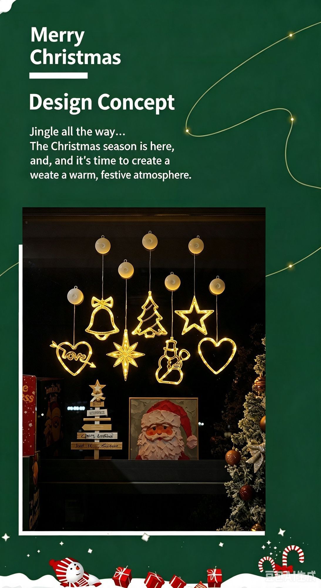 Festive Battery Operated Suction Cup Lights, Colourful Santa Claus LED Curtain Light, Create Joyful Christmas Atmosphere — image 5