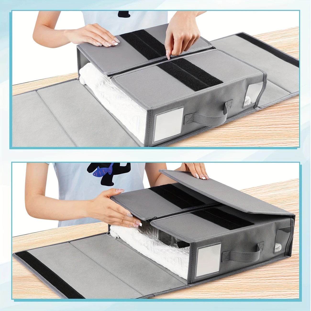 5PCS Foldable Bed Sheet Storage Box with Viewing Window, Your Neat Solution for Bedroom and Wardrobe Organization — image 5