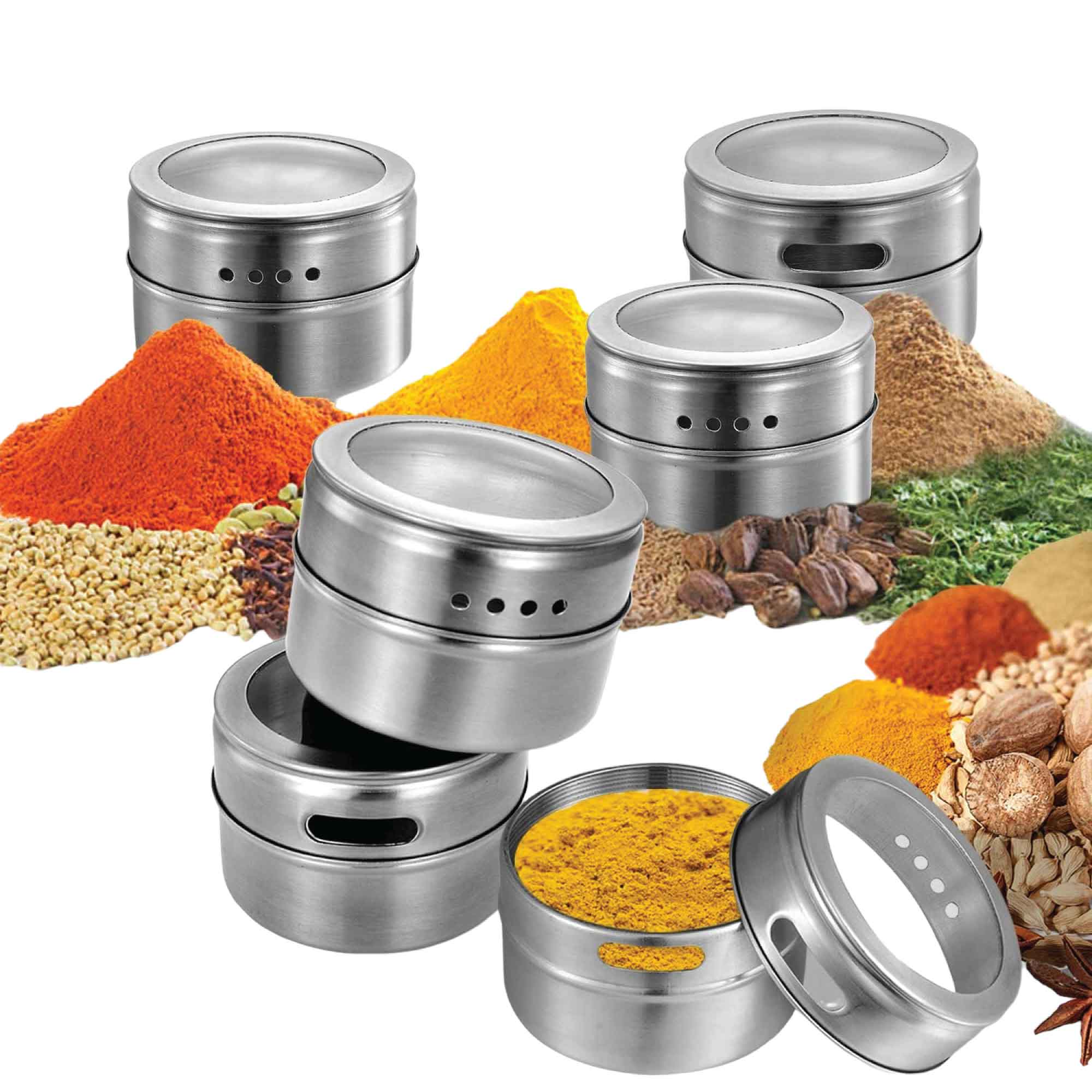150g Magnetic Spice Jar Stainless Steel Tin - Herb Seasoning Storage Container — image 4