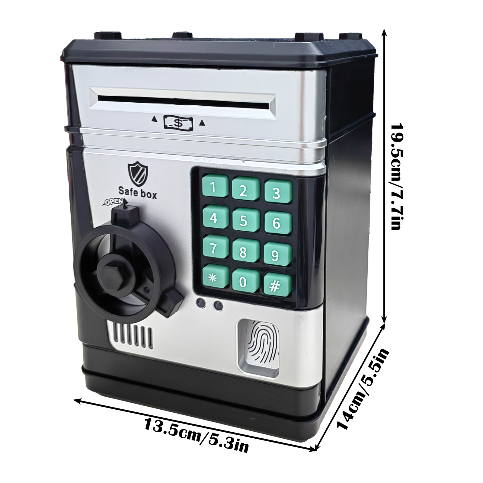 Electronic Piggy Bank Safe Box for Kids - Automatic Bill & Coin Bank with Password Protection, Music & Lights(black) โ image 2