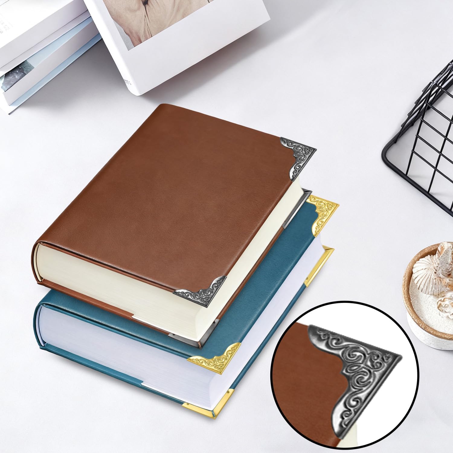 100pcs Metal Book Corner Protectors, 4 Colors Photo Corners Protector for Picture, 50 Pack Binder Ring, Metal Book Ring Paper Ring Holder 5/8-Inch Loose Leaf โ image 4