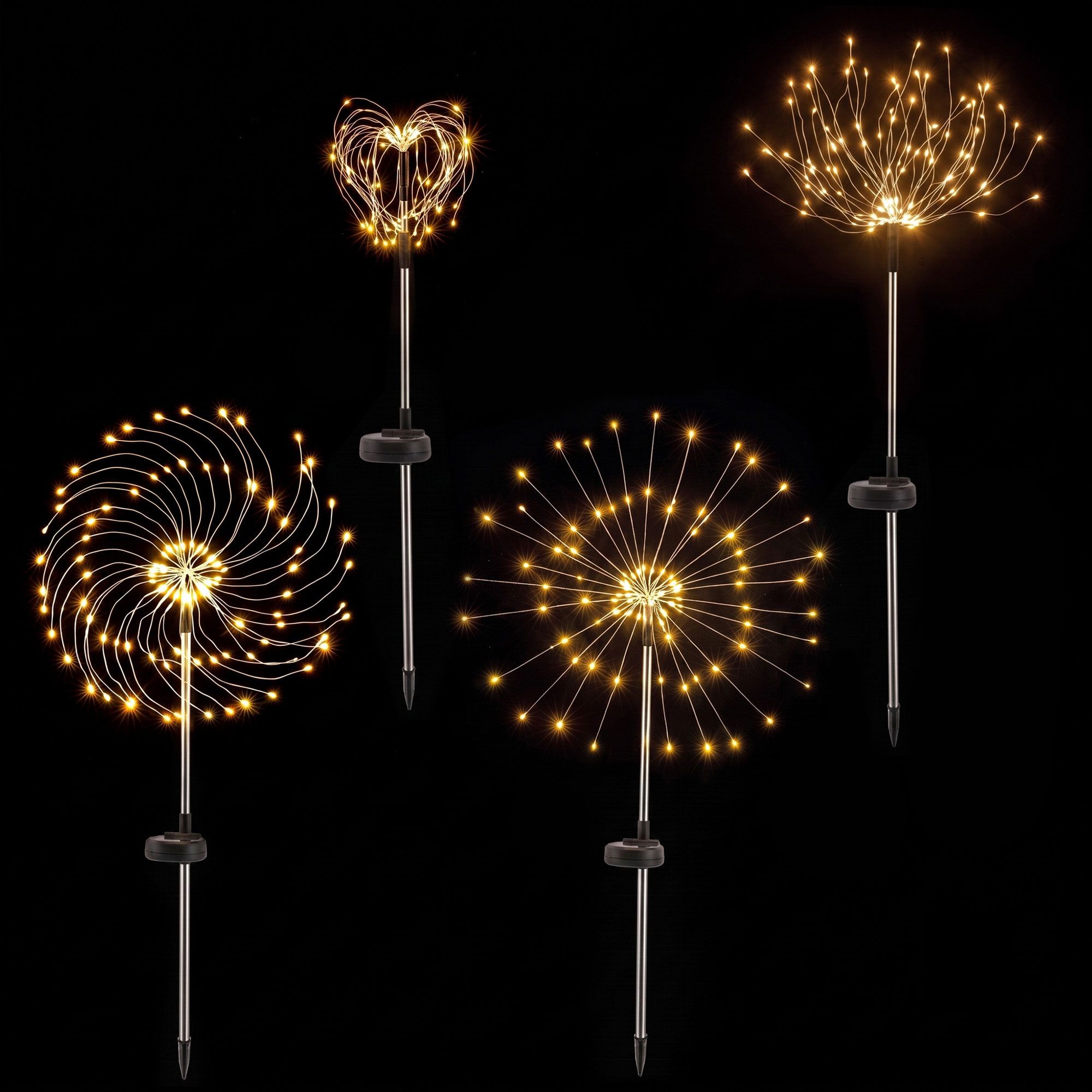 Jingle Jollys 4 Pack Christmas Lights Solar Firework Outdoor Garden Lights DIY Decoration Warm White โ image 3