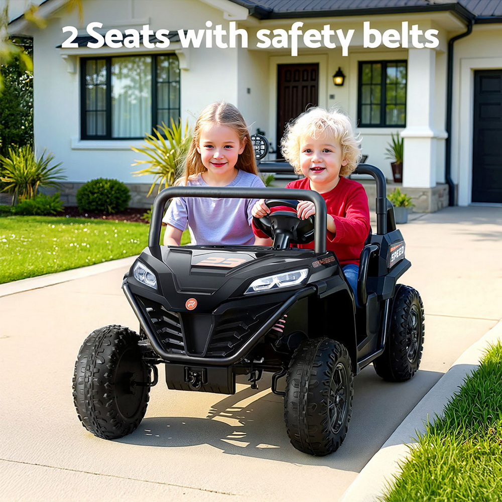 Rigo Kids Ride On Car Electric Toys Cars Headlight Music Remote Control Black โ image 6