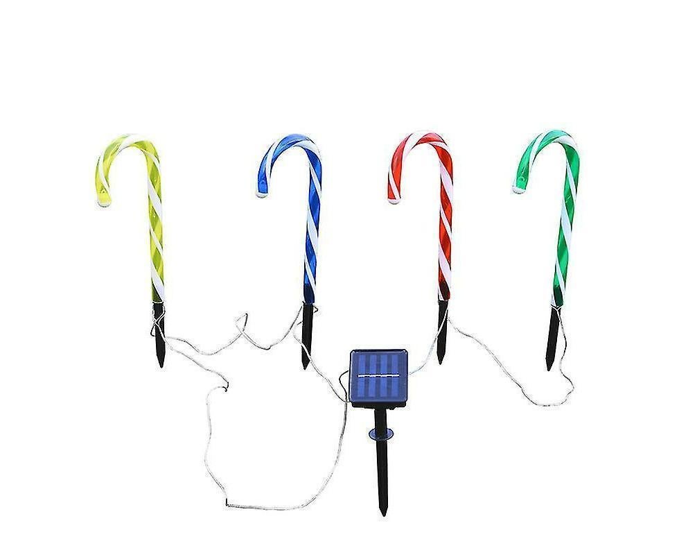 Christmas Solar Candy Cane Lights Candy Cane Pathway Markers Lights Set Of Xmas Led Yard Lawn Indoor Outdoor Decoration Lights For House Path Walkway โ image 2