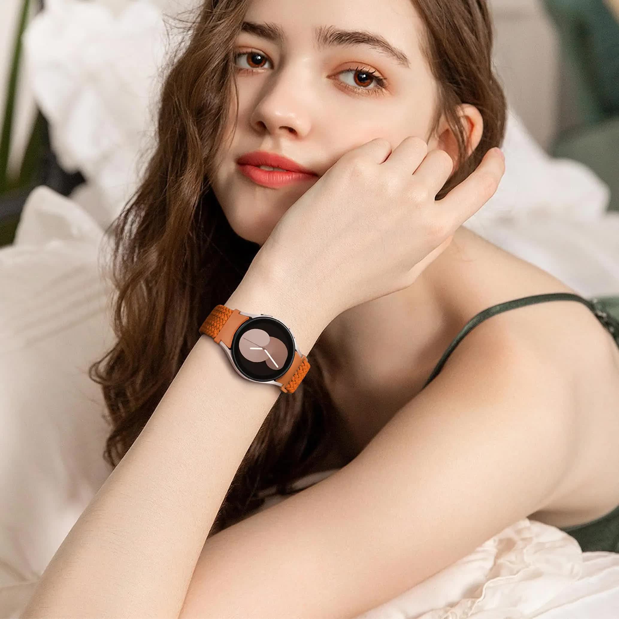 Compatible with Samsung Galaxy Watch Band Galaxy Watch 6 Classic 5 Pro 45mm 47mm 43mm 44mm 40mm Magnetic Braided Strap Without Gap Black โ image 6
