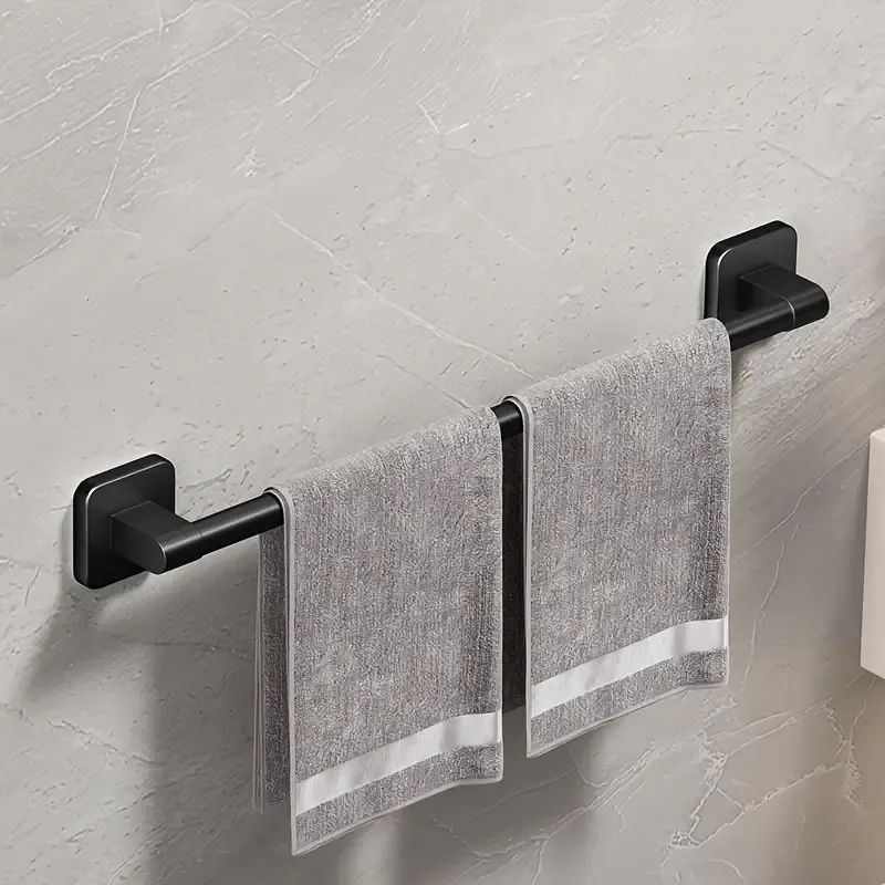 50cm space aluminum gunmetal gray towel bar, easy drill-free installation, anti-corrosion and rust-proof, bathroom towel storage, practical and stylish โ image 4