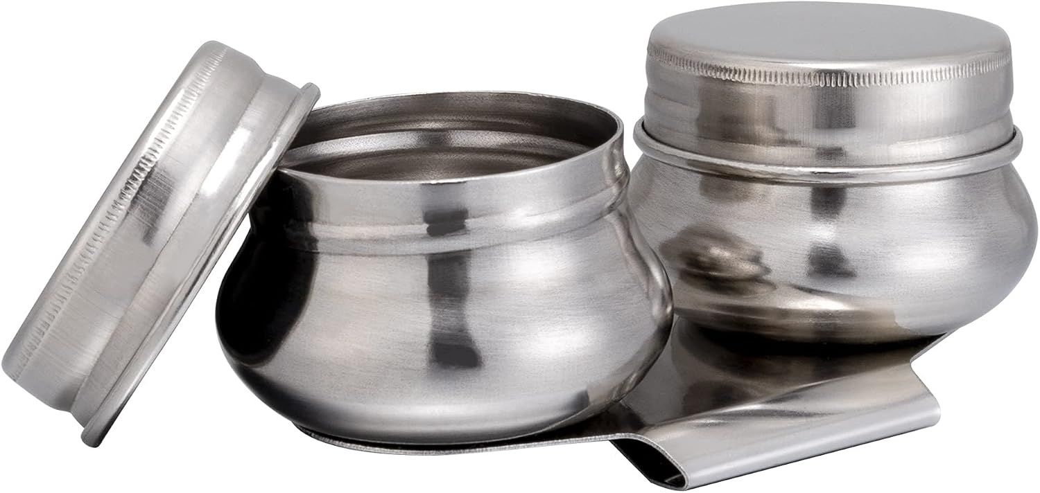 Stainless Steel Double Palette Cup with Screw Cap for Oil Paint