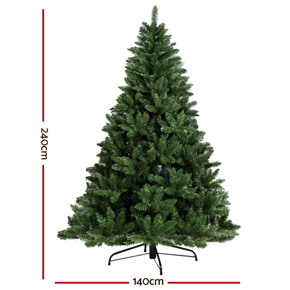 Jingle Jollys Christmas Tree 2.4m Green Xmas Tree Decorations 1225 Tips — image 2