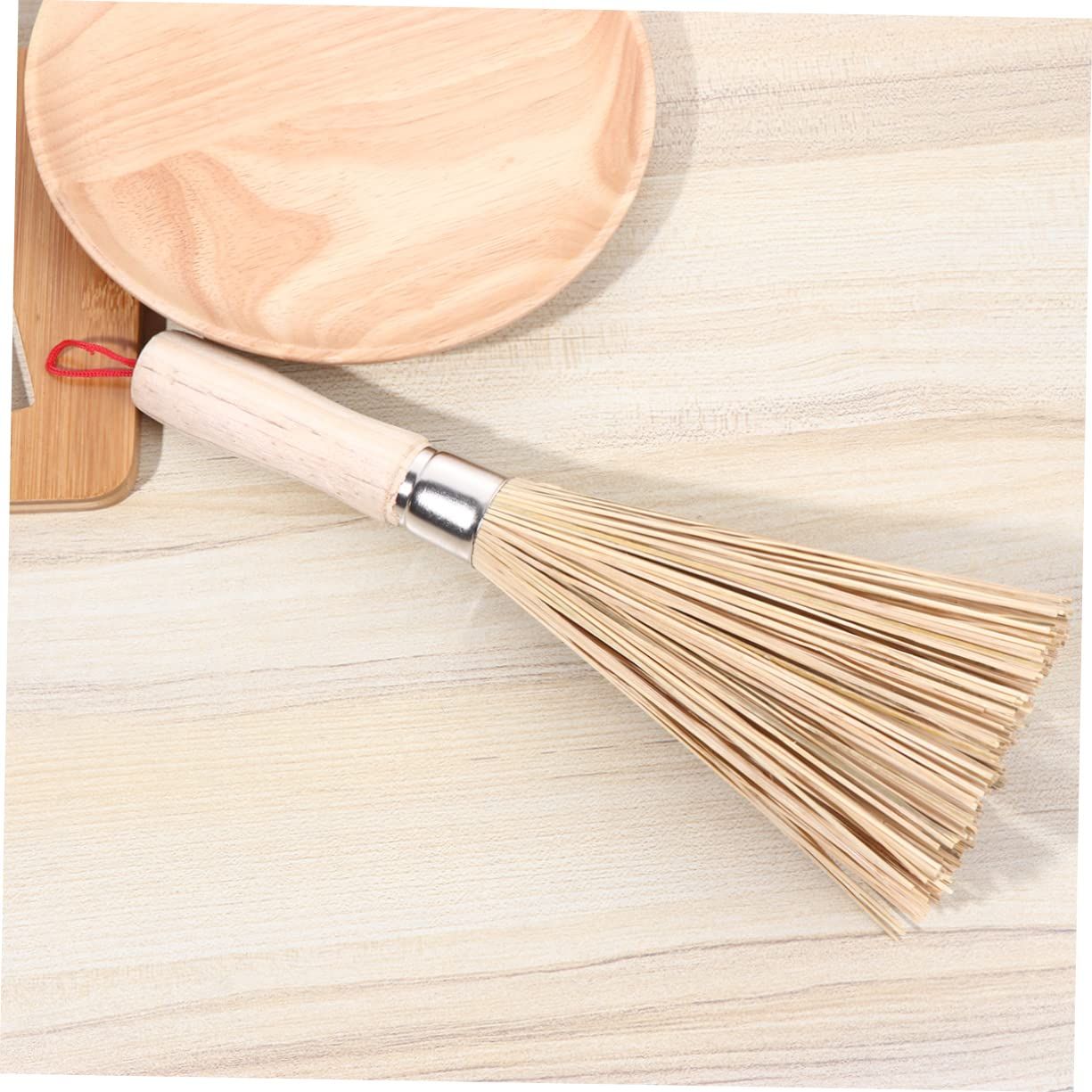 Cleaning Brush, Bamboo Kitchen pan Brush, pan Handle Cleaning Brush, Bamboo pan Brush The color of the hanging rope is random — image 5
