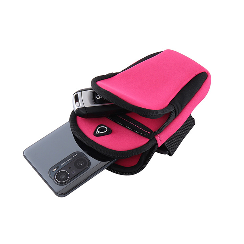 Green Sports Running Armband Bag Water Resistant Phone Pouch with Dual Zipper Pockets Earphone Hole for Gym Jogging Cycling Fits 6.5 Inch Smartphones โ image 4