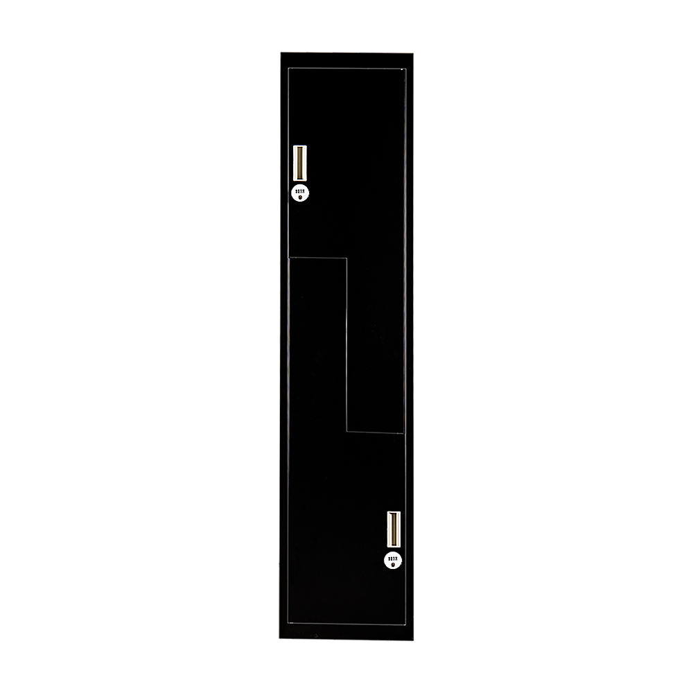 Black Two-Door L-shaped Office Gym Shed Storage Lockers — image 4