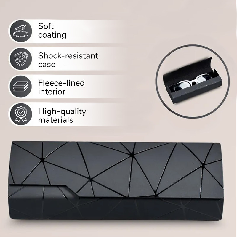 Premium Eyeglass Case - Retro Japanese Style - Sunglass Storage - Fashionable Geometric Pattern - Stylish Eyeglass Case - Durable and Shock-Resistant - Unisex β image 4