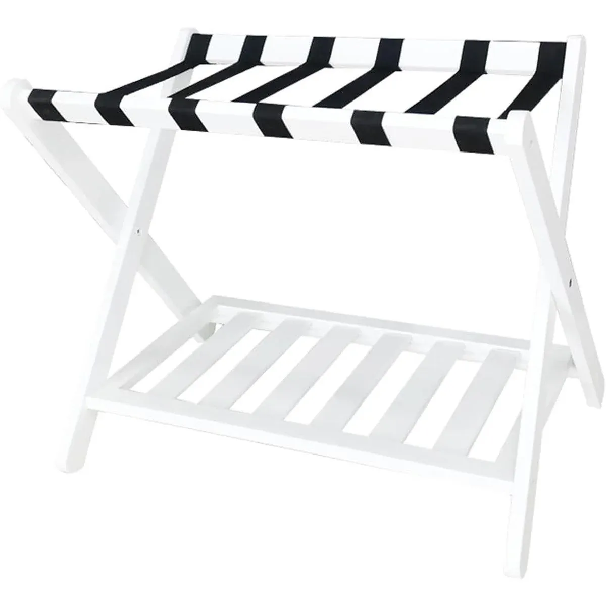 Foldable Luggage Rack Stand Portable Black Storage Shelf for Bedroom Travel — image 2