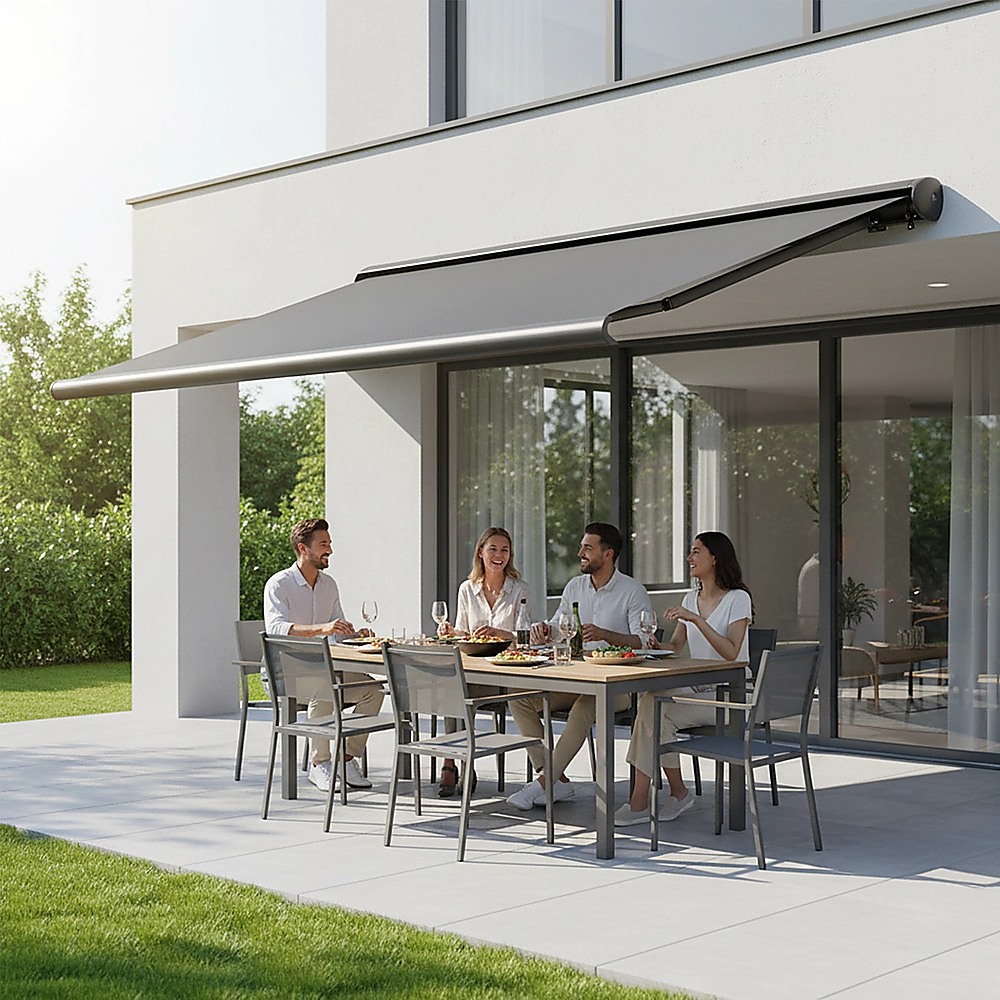 5.5m x 3.0m Retractable Folding Arm Awning Heavy Duty Full Cassette Motorised โ image 5