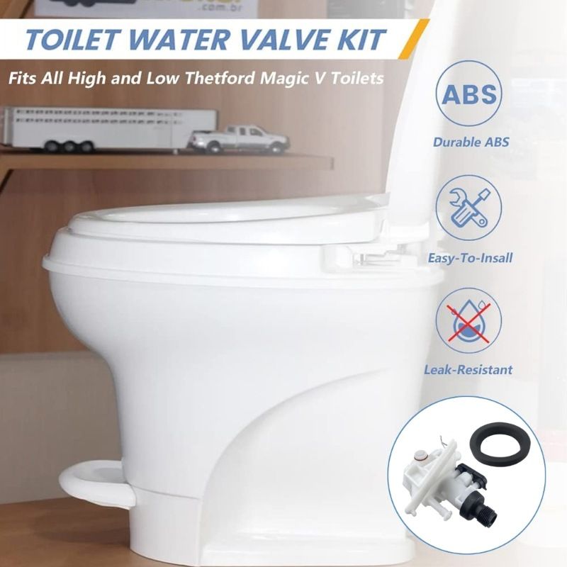 New Upgraded Toilet Water Valve Replacement Kit Trailer Toilet Water Valve Assembly for Toilet Parts — image 4