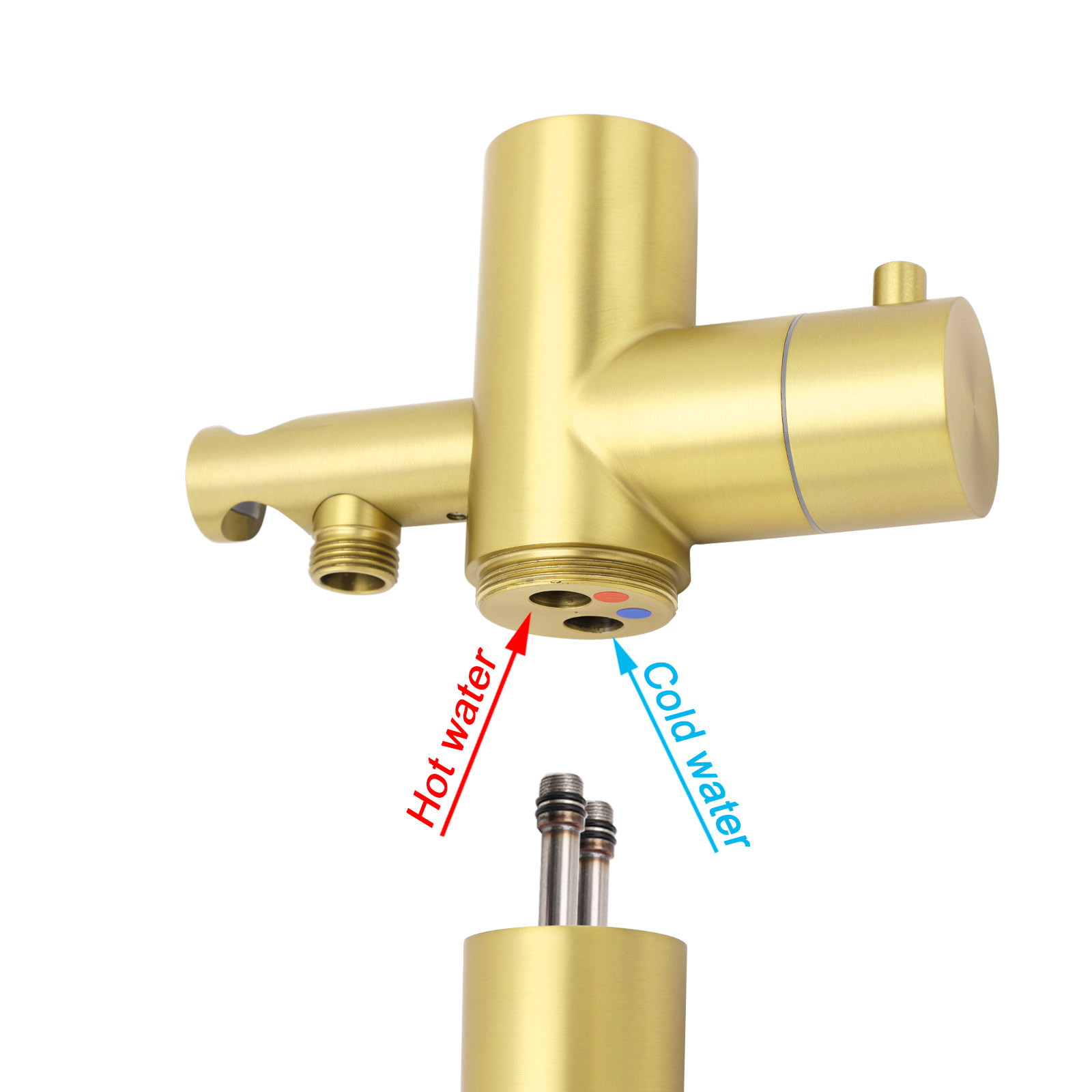 WELS Brushed Gold Twin Shower Handset Combo Set Outdoor Washing 10" Head 316 SUS — image 6