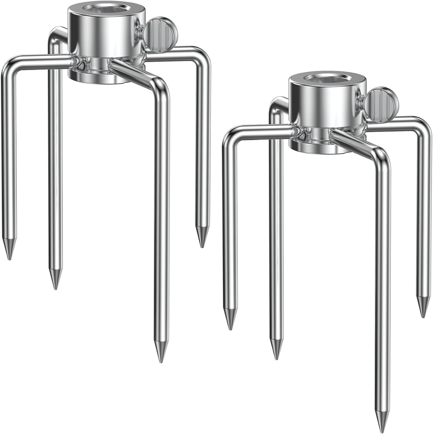 2Pcs 4 Prongs Stainless Steel Barbecue Forks Outdoor Barbecue Rotisserie Meat Forks Tool Chicken Grill Roasting Fork Kitchen