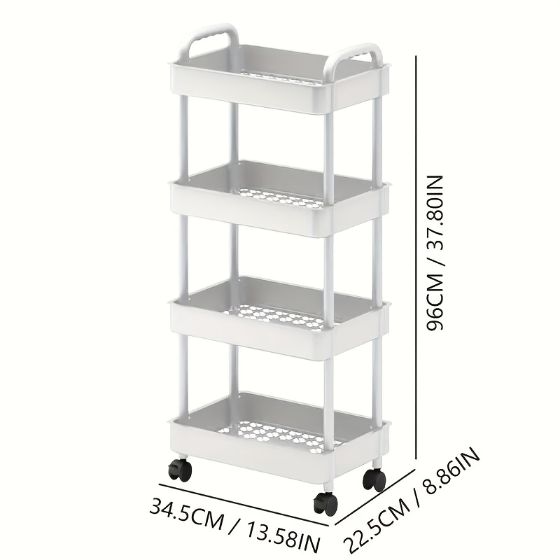 Four-Tier Rolling Cosmetics Storage Rack - Made of durable plastic, equipped with 360-degree swivel casters, strong load-bearing capacity - Suitable for — image 6