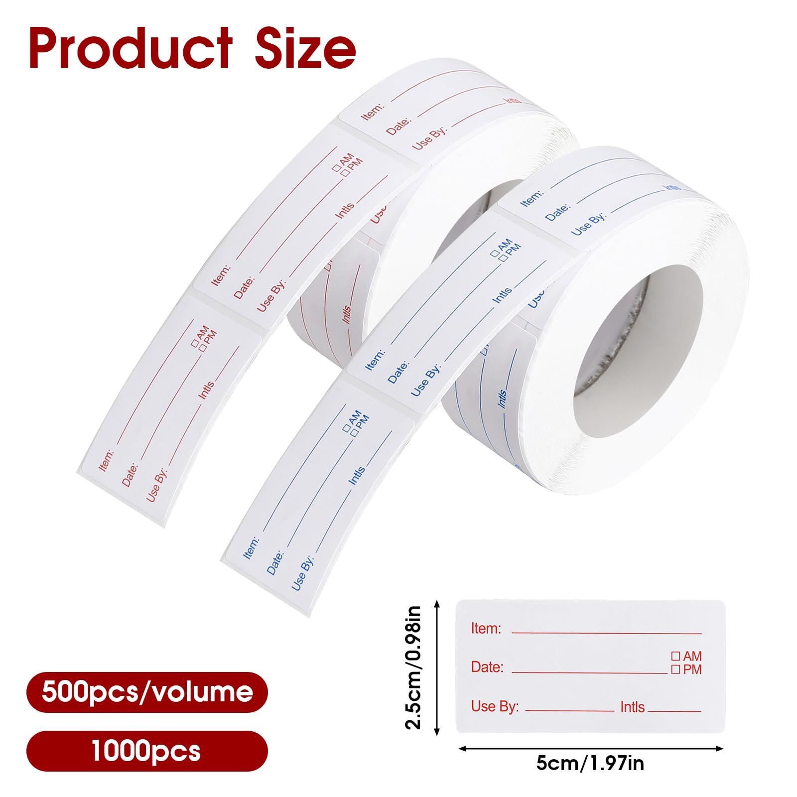 2 Roll Date Stickers Food Date Labels Stickers Freezer Labels Date Stickers to Write Food Containers Labels Frozen Stickers — image 2