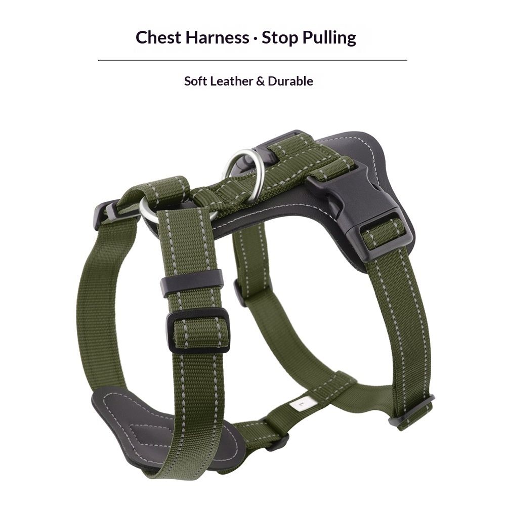 Dog Harness, Soft Mesh cortex Padded Adjustable for Small Medium Large Dogs | Reflective Easy Walk Harness with Front Clip for Training, Running & โ image 2