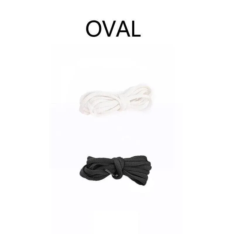 Shoelaces Colorful Coloured Flat Round Oval Bootlace Sneaker Shoe Laces - Oval-White โ image 3