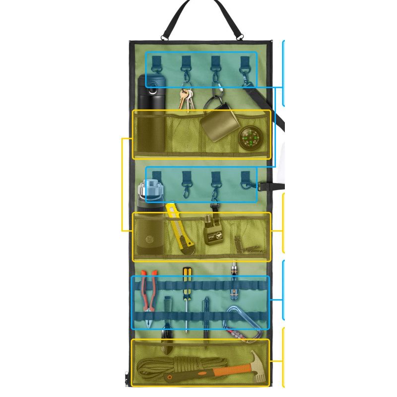 Hanging Storage Canopy Organizer for Camping Supplies Soccer Park Awnings Campsite, 2 in 1 Storage Strap and Pocket Organizer — image 2