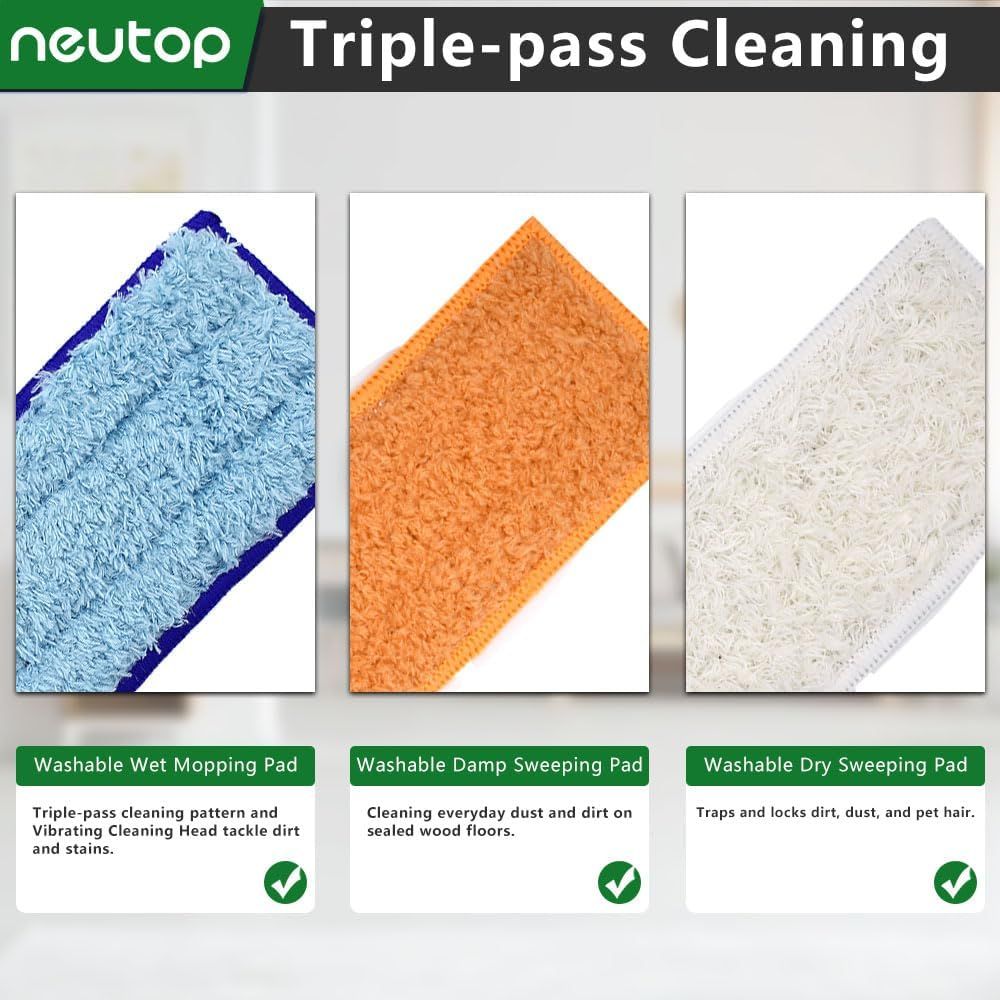 Mop Pads Compatible with iRobot Braava Jet 200 Series 240 241 244 245 250 Robot Mops, Washable and Reusable, 4 Wet 4 Dry 4 Damp — image 5