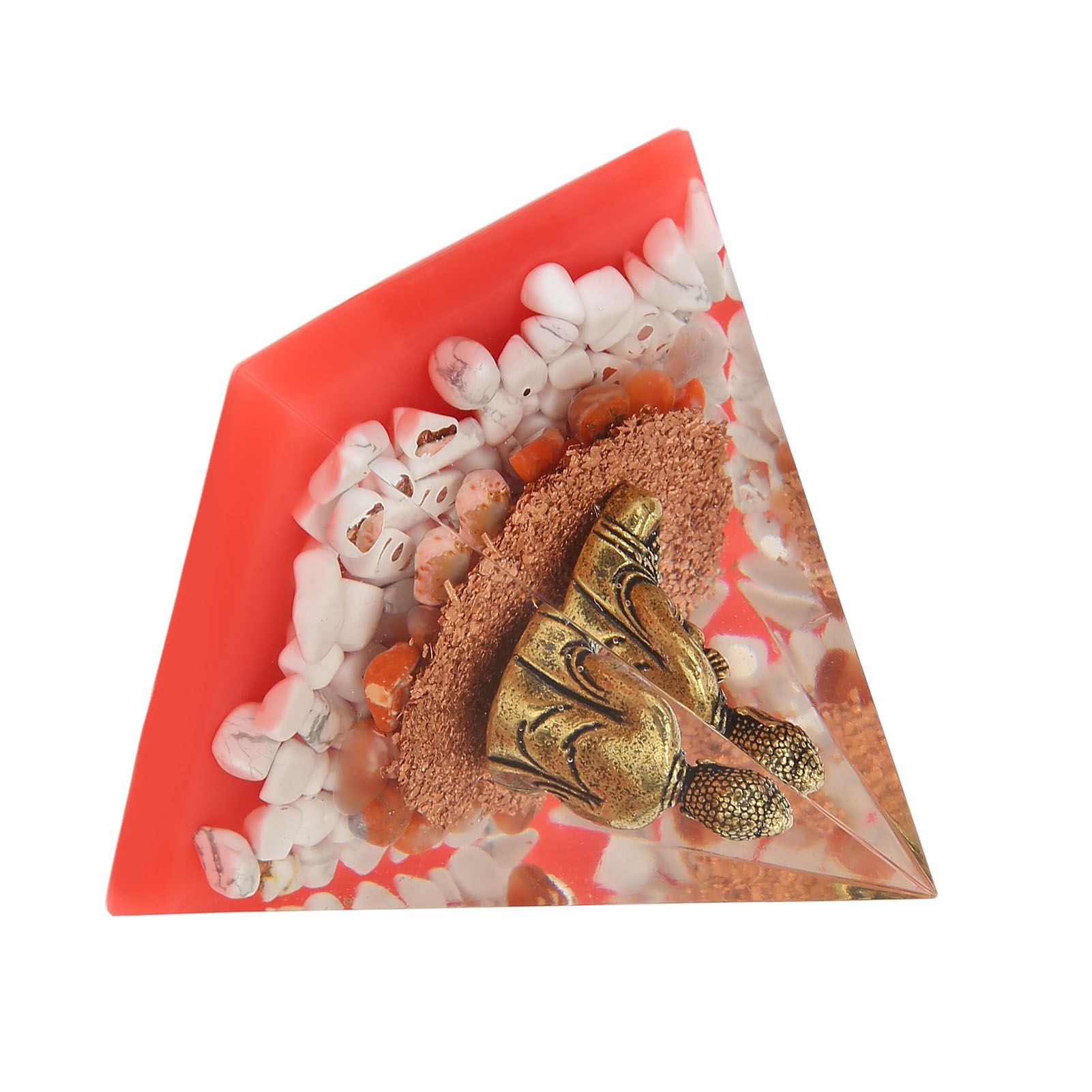 Crystal Pyramid Buddha Epoxy Energy Stone Handicraft for Household Decoration Office Desktop — image 4