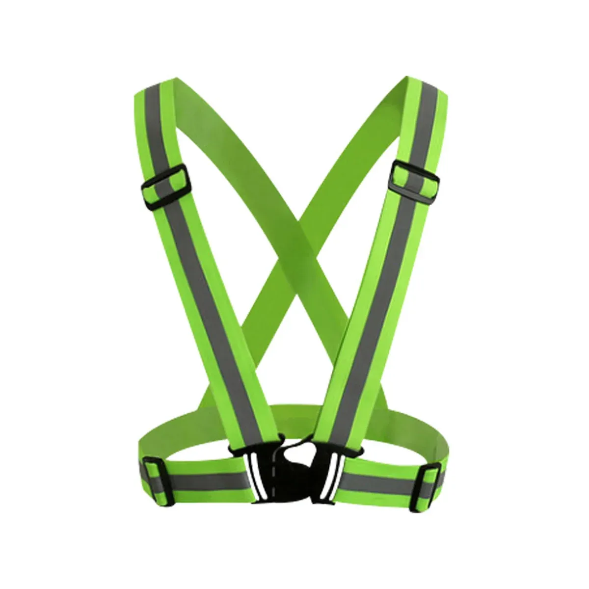 Reflective Shoulder Straps Safety High Visibility Vest for Night Running Cycling - Yellow