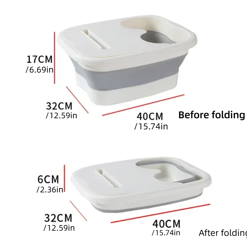 Foldable Foot Tub Portable Large Capacity Foot Basin for Home Bathroom Spa and Travel - Pink — image 4