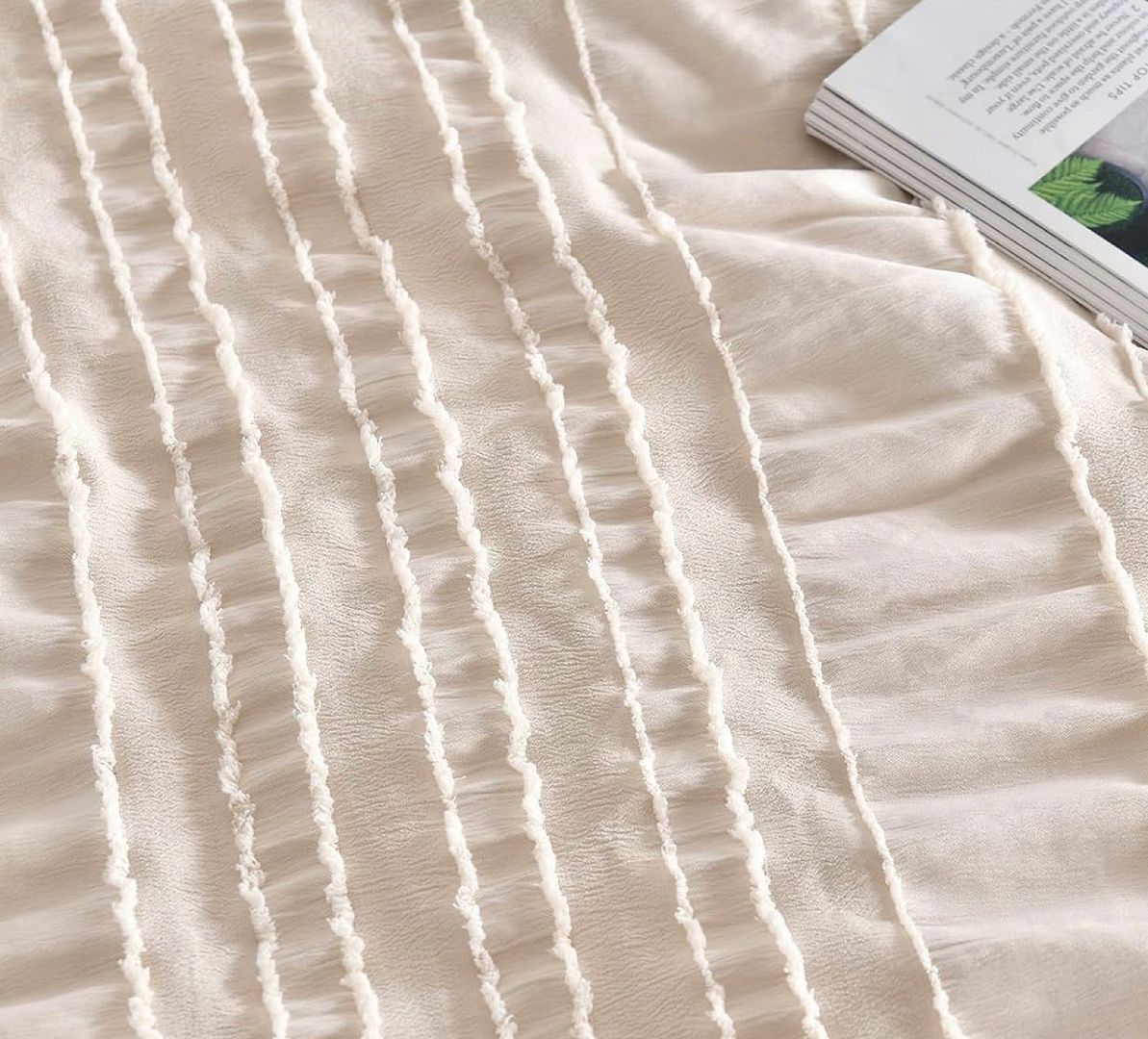 Tufted Boho Striped Embroidery Quilt/Doona/Duvet Cover Set - Queen Size — image 5