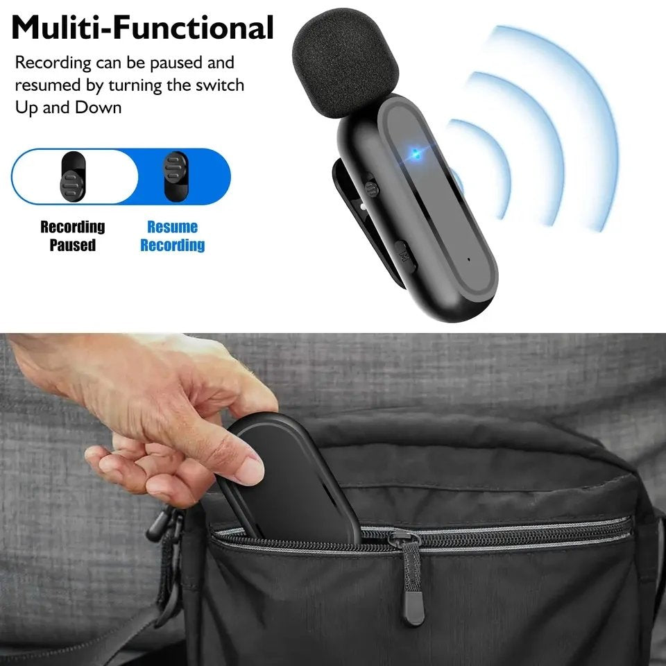 HRIDZ Wireless Lavalier Microphone fast connection Port Mic For Apple iPhone ipad Vlog Live Stream — image 5