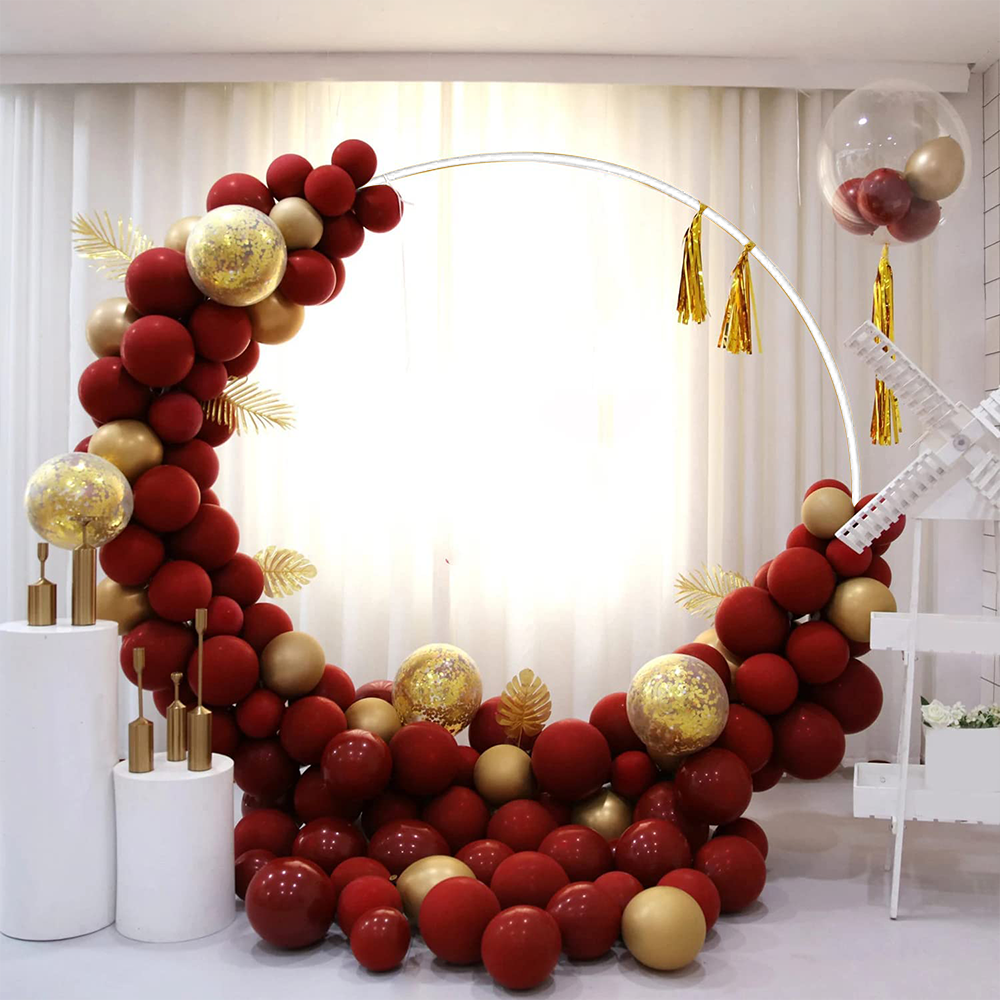 2M White Wedding Hoop Arch Metal Flower Ring Display Frame Balloon Circle Rack Backdrop for Wedding Birthday Party Garden Ceremony Decoration — image 3