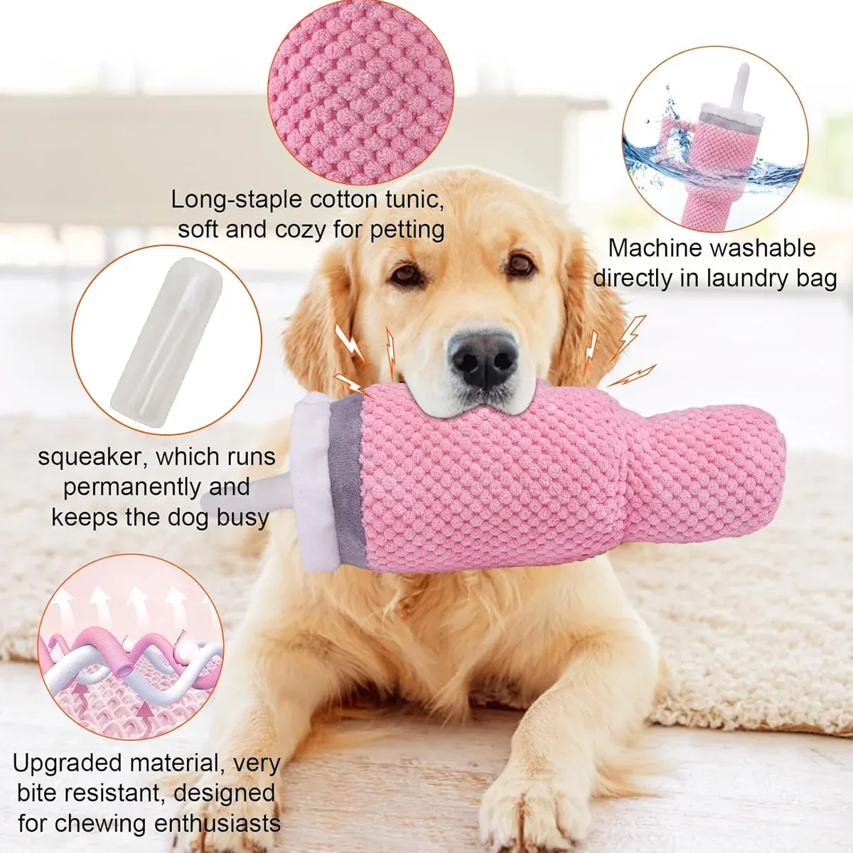 Dog Squeaky Toy Stuffed Water Cup Toy Plush Cup Chew and Supplies Training Pet — image 6