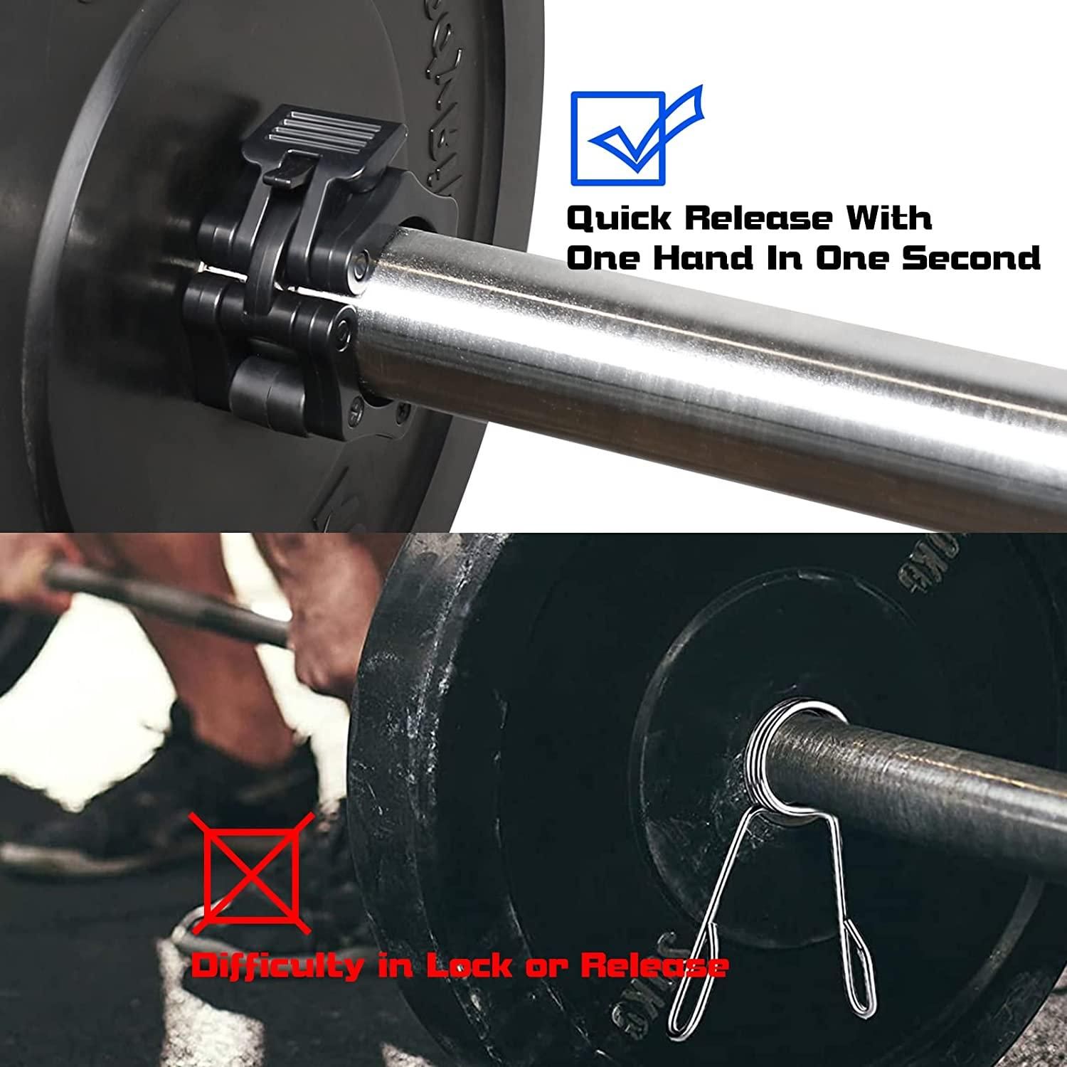 Barbell Clamps Black 2 Inch Quick Release Weight Bar Collars 1 Pair — image 5