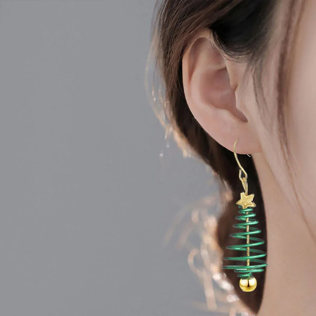 Festive Green Christmas Tree Earrings Holiday Jewelry for Women Gift Accessory — image 4