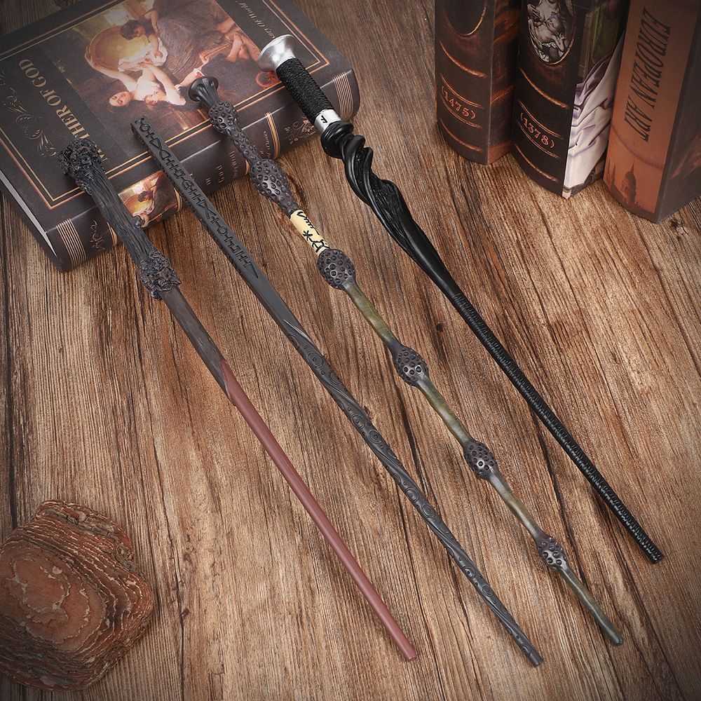 Matte Resin Wizard Wand With Integrated Metal Core, Style 8, Black Gold Stamping Ribbon Gift Box — image 6