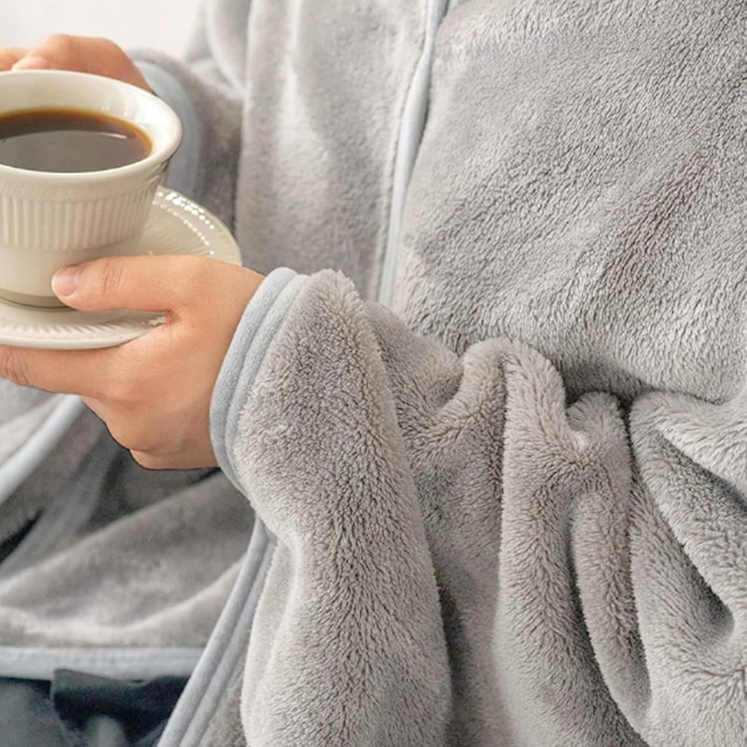 3-in-1 Portable Travel Blanket / Pillow / Wearable Shawl with Snap & Envelope Folding Design - 230GSM Soft Flannel Thickened Nap Blanket for Airplane Office โ image 3