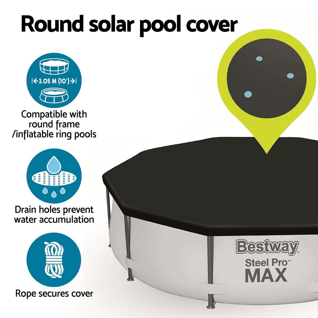Bestway Pool Cover Fits 3.05m Round Above Ground Swimming Pool PVC Blanket โ image 5